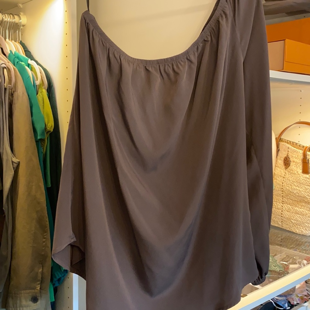 Dark green asymmetrical blouse